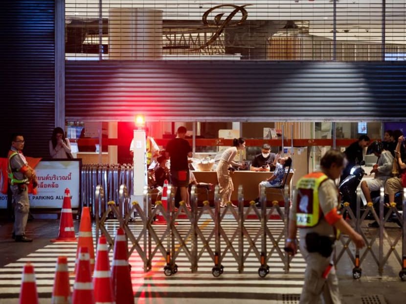 A general view shows the outside of the luxury Siam Paragon shopping mall after Thai police arrested a teenage gunman who is suspected of killing foreigners and wounding other people in a shooting spree, in Bangkok, Thailand, on Oct 3, 2023.