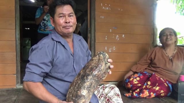 泰国男子食用鲸鱼呕吐物治疗痛风和滋养皮肤
