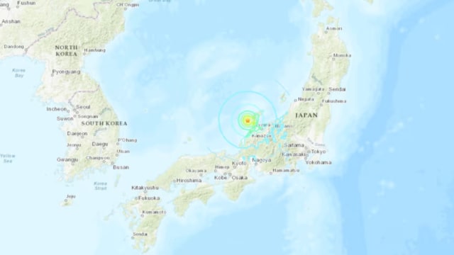 日本石川县近海发生6.6级地震