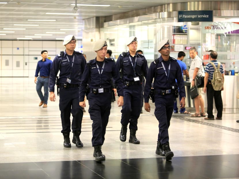 Even though there are trained officers patrolling the transport network every day, security is a shared effort and commuters have an important part to play as well. Photo: Koh Mui Fong/TODAY