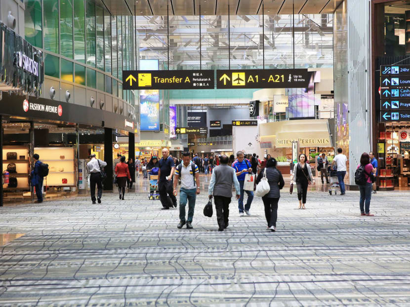 The departure transit area of Changi Airport Terminal 3.