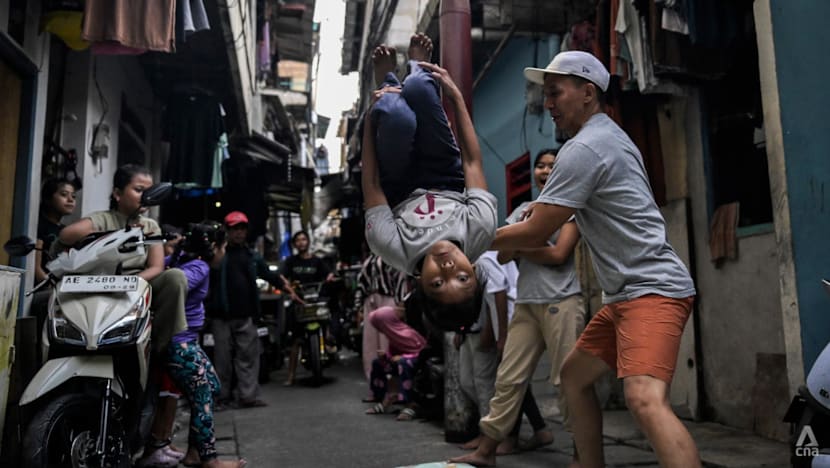 Inside the Jakarta alleyway 'gym' training young gymnastics champions
