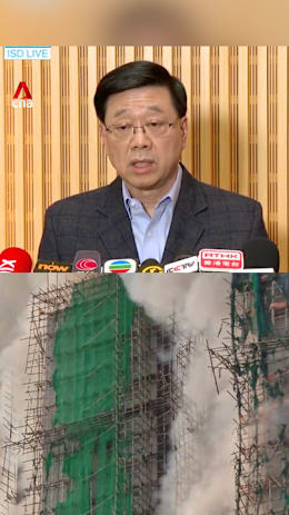 Hong Kong fire: Inspection of renovations with bamboo scaffolding underway