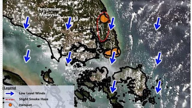 烟霾影响我国东部 环境局：或与马国柔佛一处火点有关
