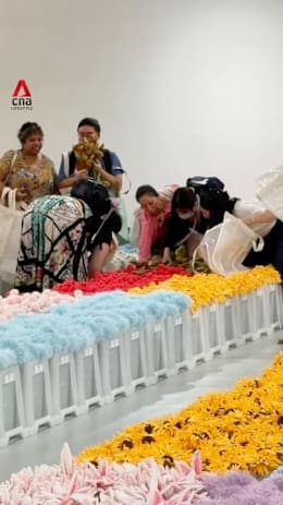 Crowds in Singapore rush to snap up plush flowers at CJ Hendry's Flower Market