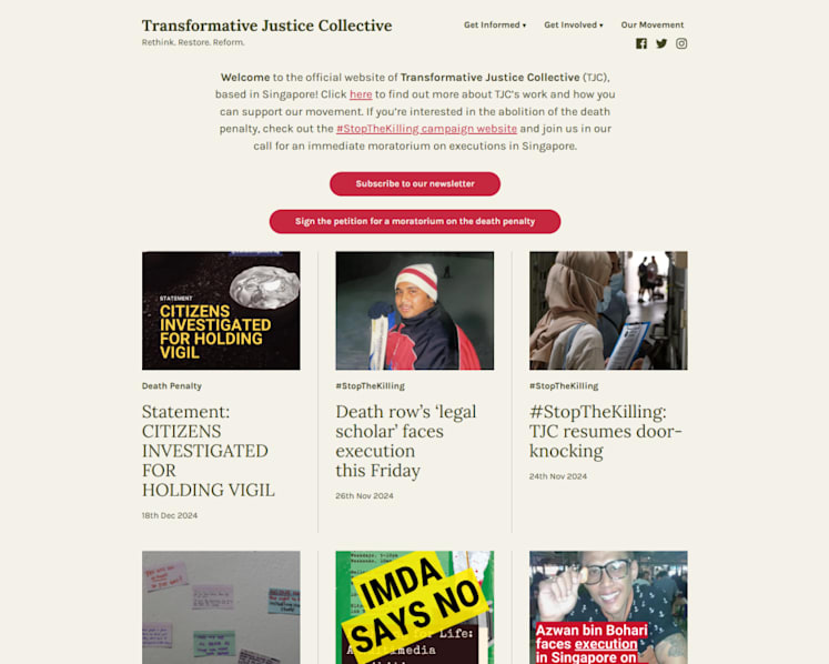 Transformative Justice Collective barred from receiving financial benefit under POFMA