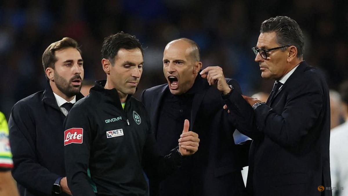 Napoli coach Allegri handed two-match ban over outbursts in Roma clash