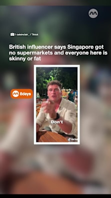British influencer says SG have no supermarkets and everyone is skinny or fat #8dayssg #8dayssgtrending #expat #fypsg #singapore 
