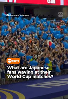 The hardest-working item at the World Cup? This blue trash bag 🇯🇵😭 #8dayssg #8dayssgTrending #mediacorpFIFAWorldCup2026 #FIFAWorldCup #japan 