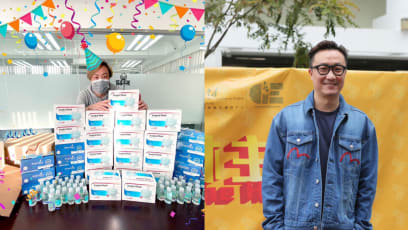 Ronald Cheng Receives Birthday 'Cake' Made Of Anti-COVID-19 Products