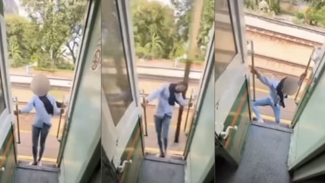 泰国搭火车时探身拍摄 女子撞上电线杆跌下车