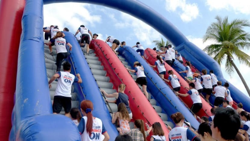 A day on Sentosa’s record-breaking inflatable obstacle course
