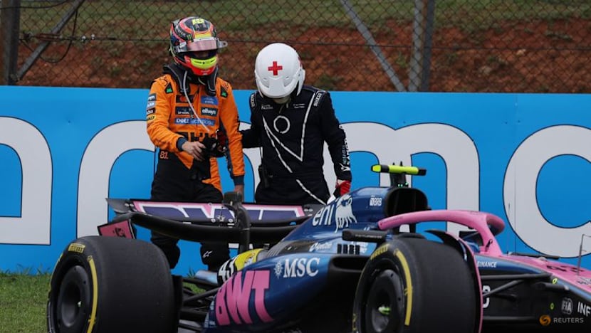 Norris nine points clear after Piastri crashes in Sao Paulo sprint