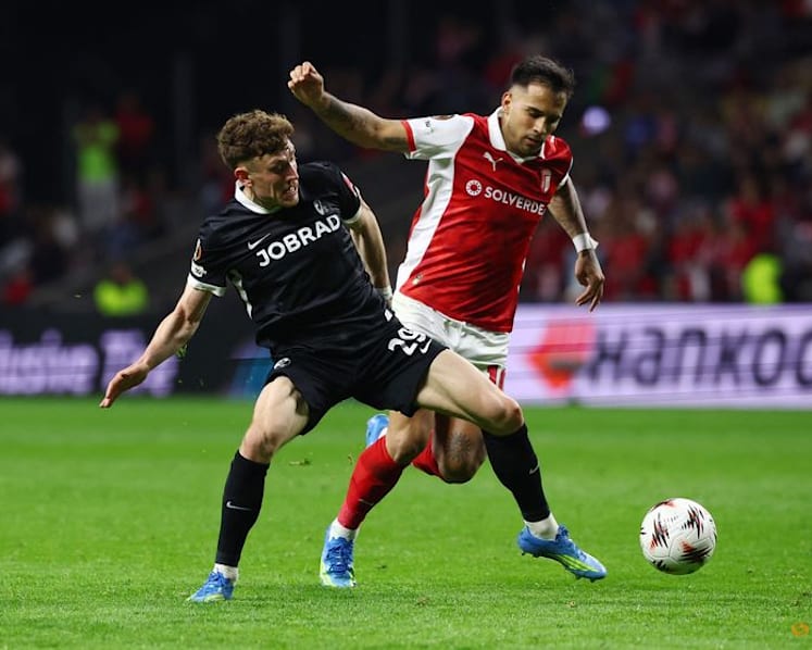 Dorgeles strikes late as Braga edge Freiburg 2-1 in Europa League semi-final