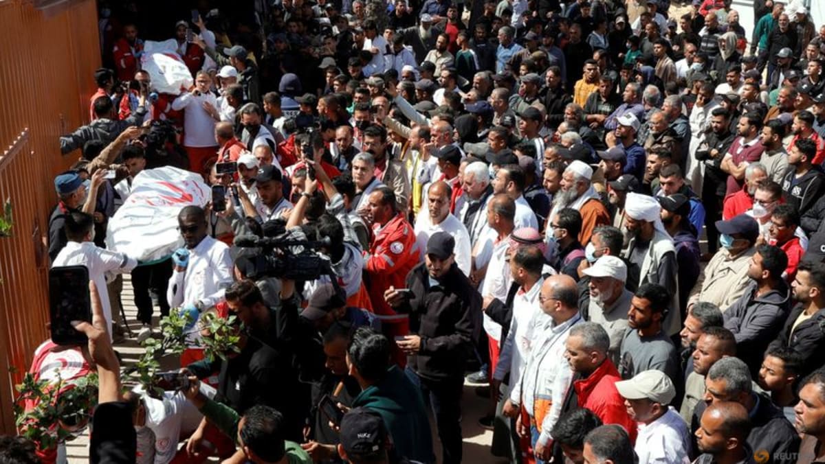 Bodies of Palestinian medics recovered from grave in Gaza, UN officials say