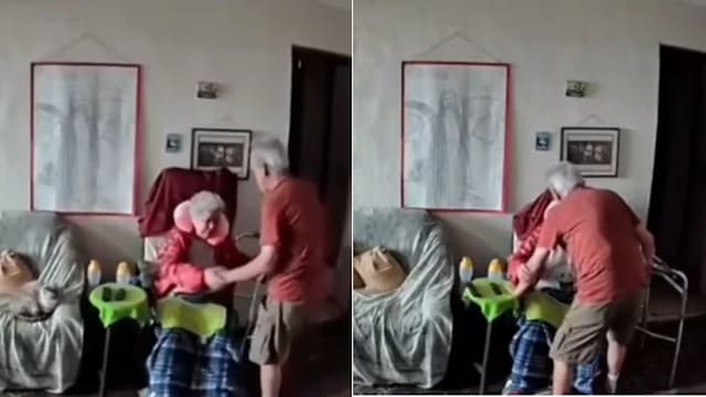委内瑞拉强震来袭 老翁用身体护妻感动网民