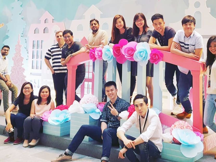 The author (standing, second from right) with his colleagues at Nielsen during a six-month internship in 2016.