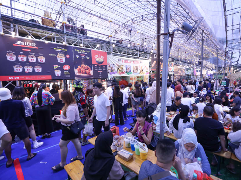 Crowds at the Geylang Serai Ramadan bazaar on March 26, 2023.
