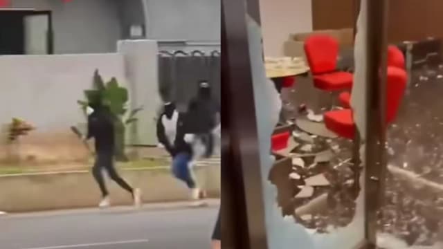 罗厘撞开马国KTV栅门 逾60名蒙面人持械砸场