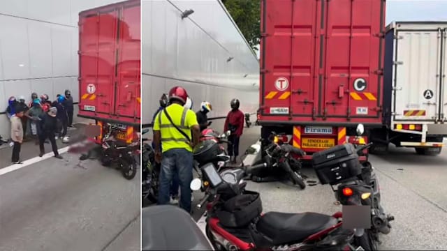 快速公路车祸夺命 骑士疑似卡罗厘底下 