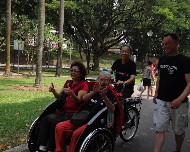 Taking the elderly out for a trishaw joyride