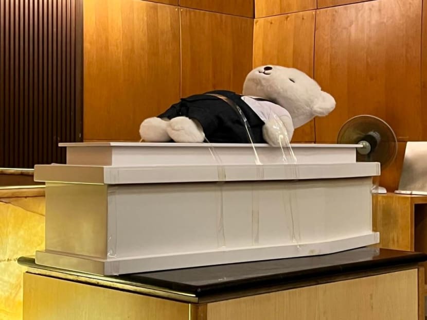 A Facebook user wrote about the death of his unborn child and published the above picture of a casket at Mandai Crematorium funeral service hall. A Facebook user wrote about the death of his unborn child and published the above picture of a casket at Mandai Crematorium funeral service hall.