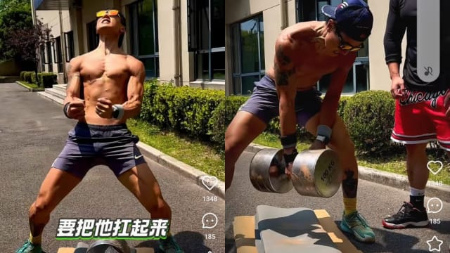 挑战单手举起100kg哑铃，吴尊打破个人纪录！