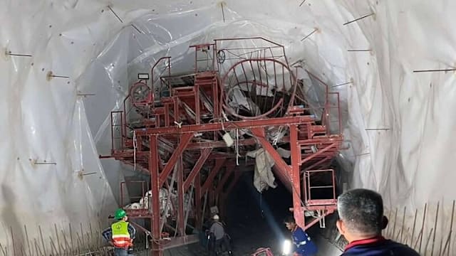 清莱铁路隧道工地坍塌 酿二死七伤