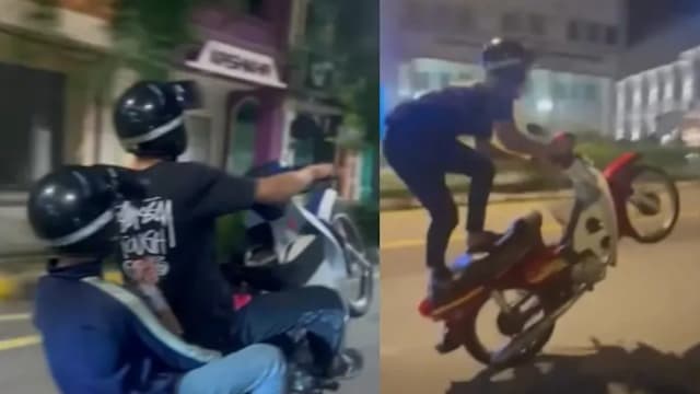骑摩托公路上“翘孤轮”炫技 马国四青少年被捕 