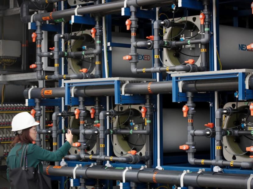 Desalination modules at a PUB plant. One area of research that Singapore will focus on in the next five years is developing industrial water solutions to meet non-domestic water demand. Desalination modules at a PUB plant. One area of research that Singapore will focus on in the next five years is developing industrial water solutions to meet non-domestic water demand.