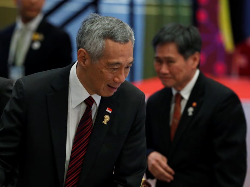 Singapore's Prime Minister Lee Hsien Loong arrives for a plenary session during the 34th Asean Summit in Bangkok, Thailand, June 22, 2019. Singapore's Prime Minister Lee Hsien Loong arrives for a plenary session during the 34th Asean Summit in Bangkok, Thailand, June 22, 2019.