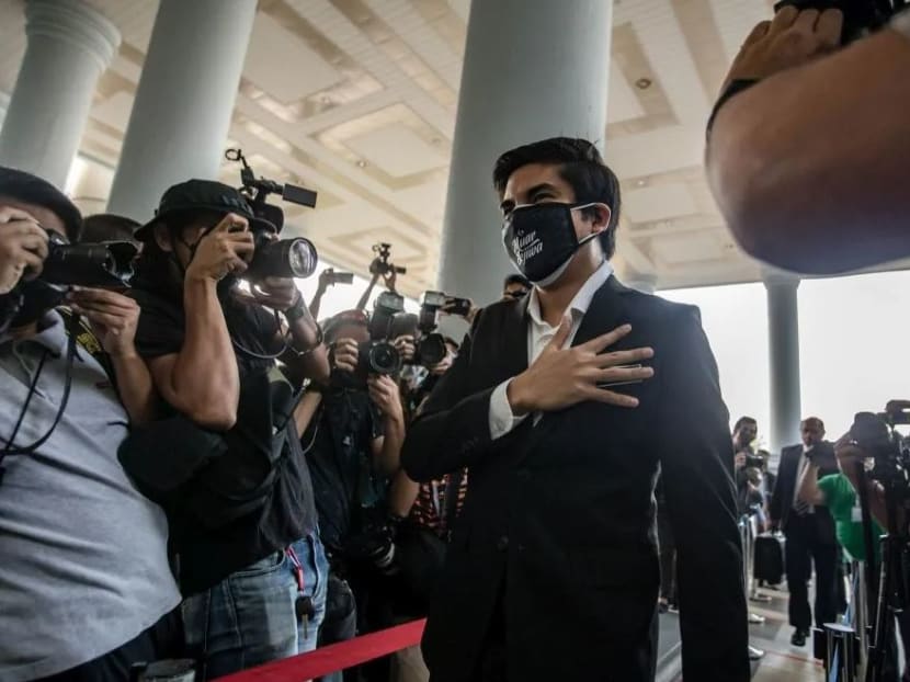 Muar Member of Parliament Syed Saddiq Syed Abdul Rahman arrives at the Kuala Lumpur Court Complex on Thursday, July 22, 2021.