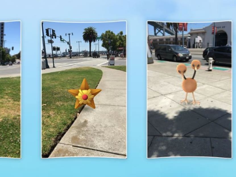 Screenshots of the new mobile game Pokemon GO. Photo via Pokemon GO website