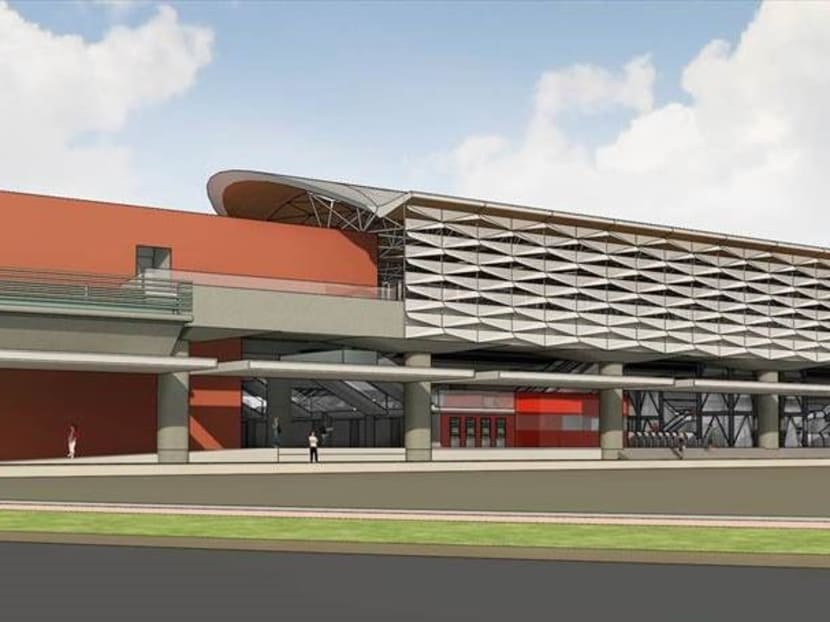 An artist's impression of Choa Chu Kang Station on the Jurong Region Line.