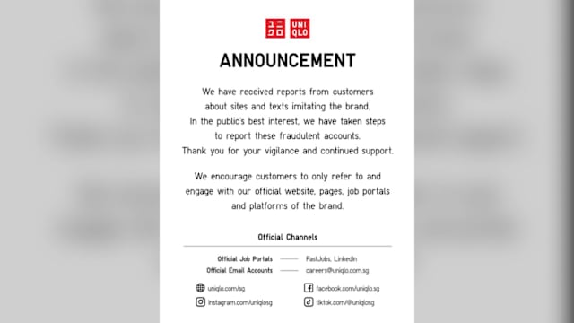 有者设立假网站发送短信 优衣库提醒顾客小心防范