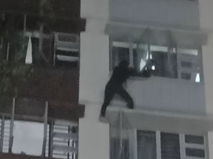 A man attempts to evade arrest during a Central Narcotics Bureau (CNB) operation in the vicinity of Bedok North Road on Mar 20, 2023. A man attempts to evade arrest during a Central Narcotics Bureau (CNB) operation in the vicinity of Bedok North Road on Mar 20, 2023.