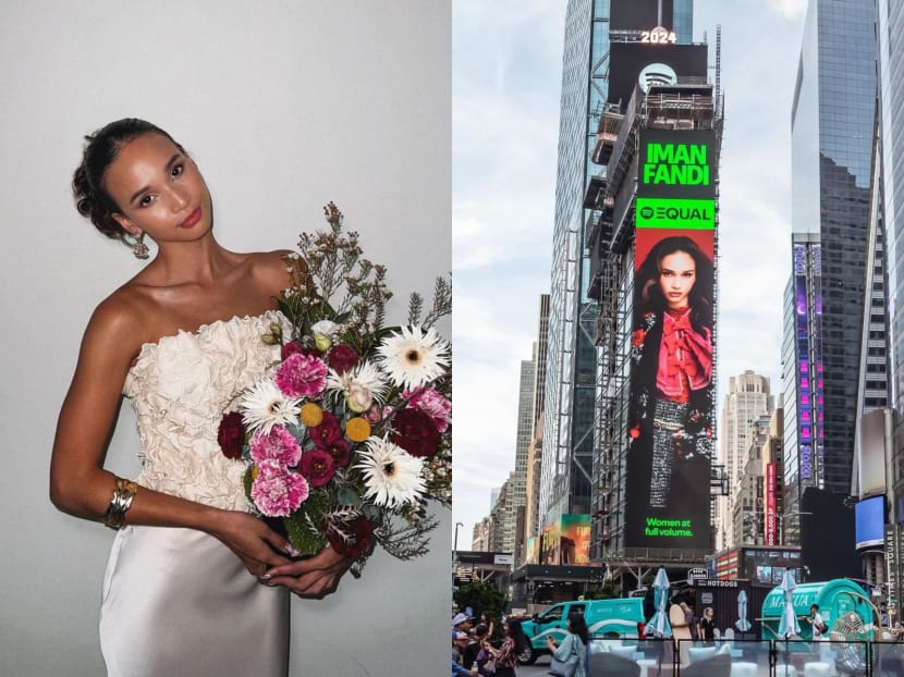 Singaporean singer Iman Fandi gets featured on Times Square billboard in New York City