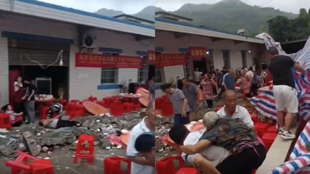 四川升学宴事故 雨棚积水拉垮墙体致5死17伤