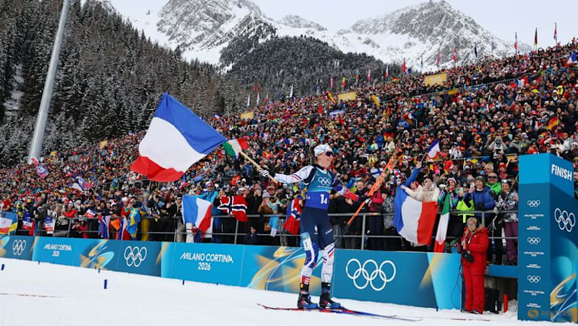 Biathlon-Simon anchors dominant France to gold in women's relay at Milano Cortina Games
