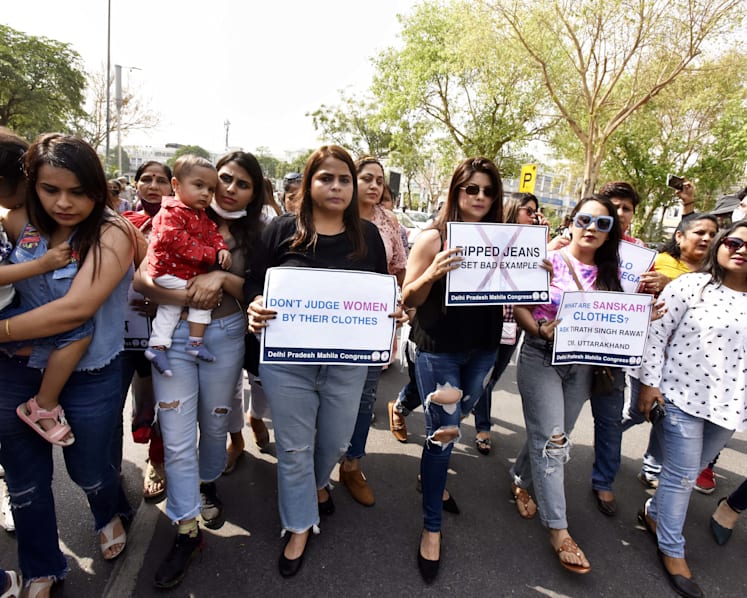 How women in India reclaimed the protest power of ripped jeans