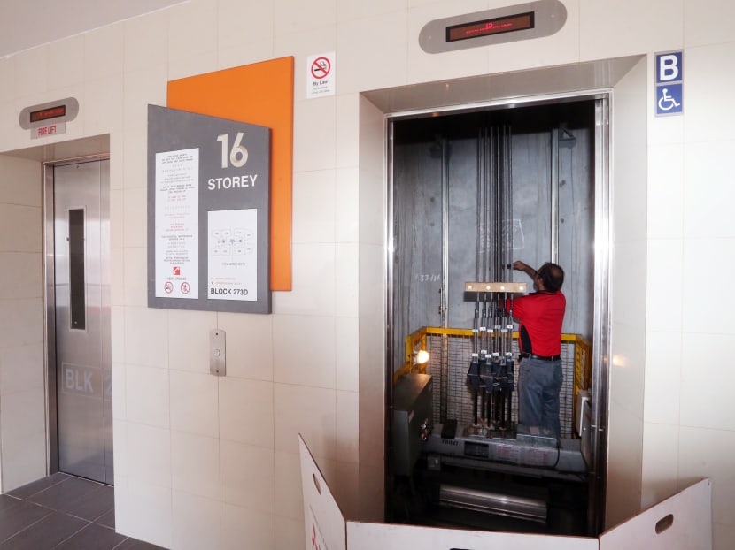 National Development Minister Lawrence Wong told Parliament that eight main lift contractors maintain about 70 per cent of Singapore’s lifts. TODAY file photo National Development Minister Lawrence Wong told Parliament that eight main lift contractors maintain about 70 per cent of Singapore’s lifts. TODAY file photo