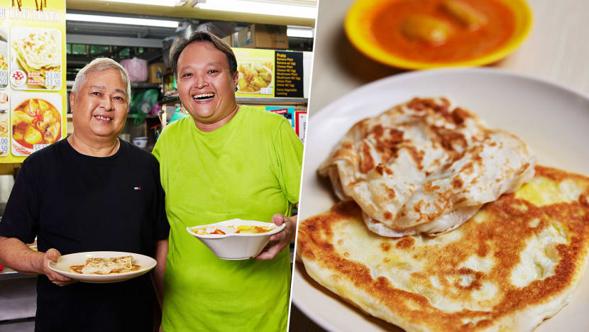 Chinese Father & Son Make Delish Indian-Style Prata At Jurong Hawker Stall