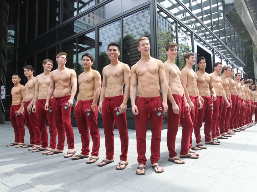 Abercrombie & Fitch opened its store to much fanfare in Singapore in December 2011 with a parade of shirtless male models.