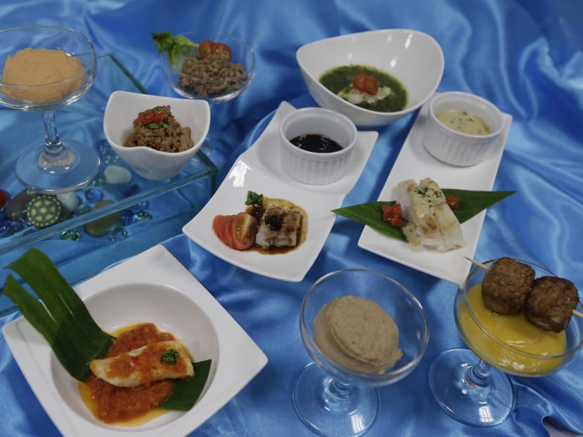 Changi General Hospital develops ready-to-eat texture-modified Asian meals for those with swallowing difficulties. Photo: Wee Teck Hian