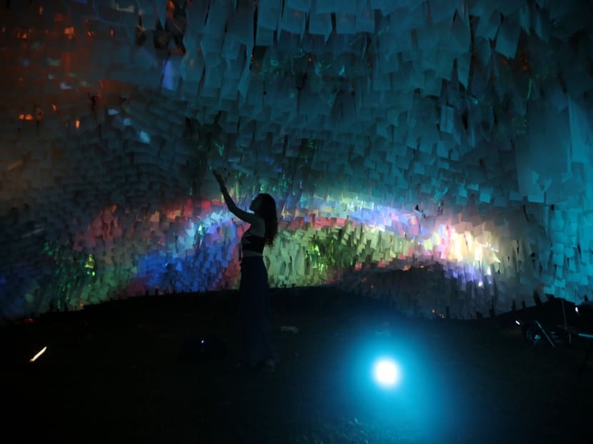 A Singapore Night Festival 2018 night light installation 'Pulse' by Galina Mihaleva, Hedren Sum, Pat Pataranutaporn, Kathrin Albers and Audrey Ng at the Armenian Church. A Singapore Night Festival 2018 night light installation 'Pulse' by Galina Mihaleva, Hedren Sum, Pat Pataranutaporn, Kathrin Albers and Audrey Ng at the Armenian Church.