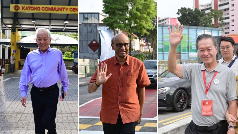 Presidential candidates Ng Kok Song, Tharman Shanmugaratnam and Tan Kin Lian cast their votes Presidential candidates Ng Kok Song, Tharman Shanmugaratnam and Tan Kin Lian cast their votes