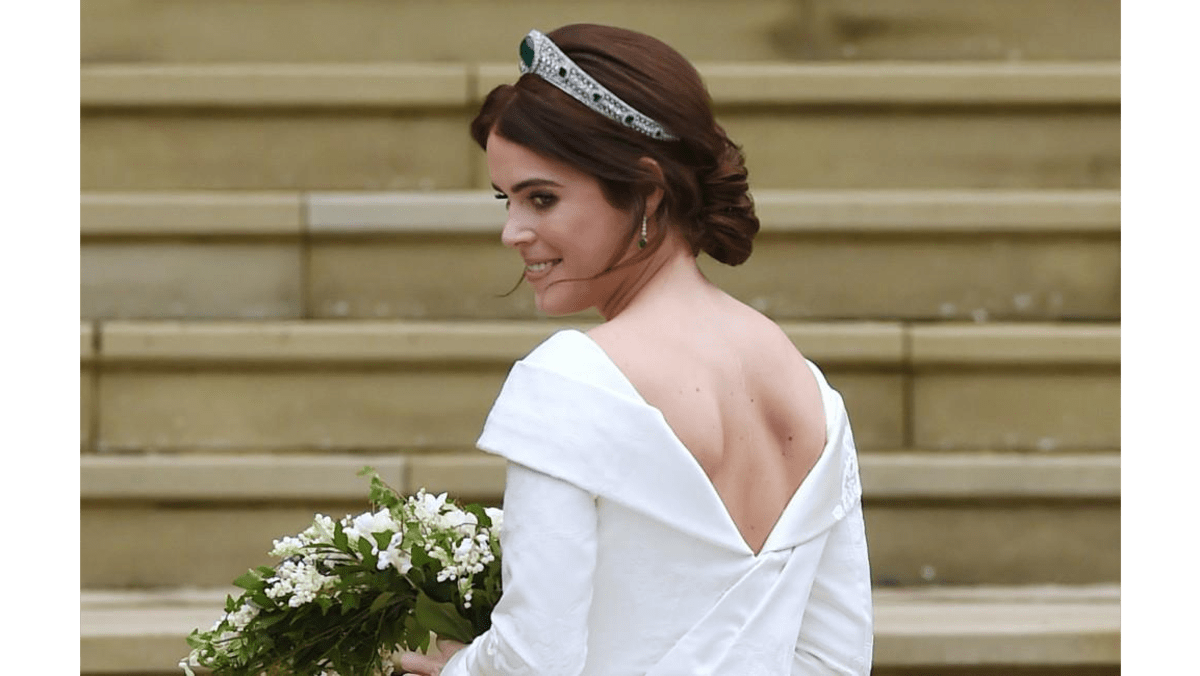 princess eugenie scar wedding dress Princess Eugenie purposefully chose wedding dress to show spinal surgery scar - National