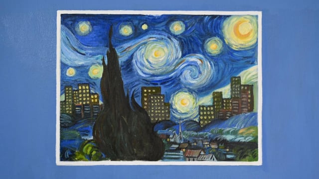 梵高《星夜》重现组屋区 陈佩玲盼成打卡热点