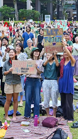 More than 1,000 people rally at Hong Lim Park over Maju Forest, Gillman Barracks plans