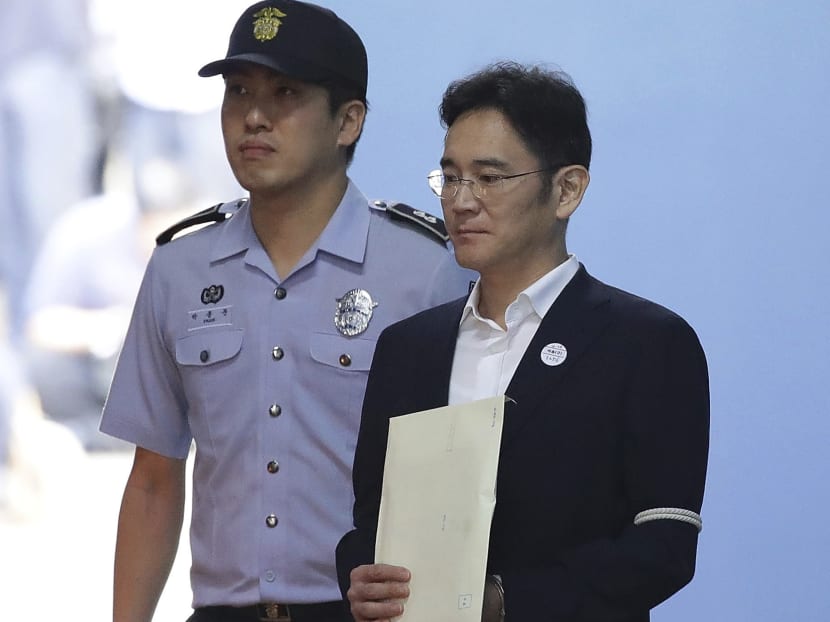 Lee Jae-yong, the heir to the Samsung business empire, was convicted of bribery and embezzlement, and sentenced to five years in prison, in a dramatic break with the country’s history of dealing light penalties to major business figures. PHOTO: THE NEW YORK TIMES